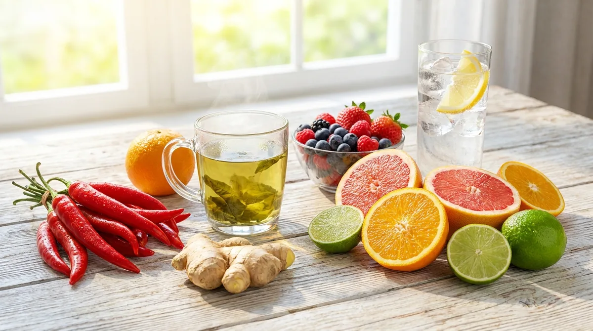 Riebalų deginimą skatinantys produktai – aštri paprika, imbieras, žalioji arbata ir citrusai